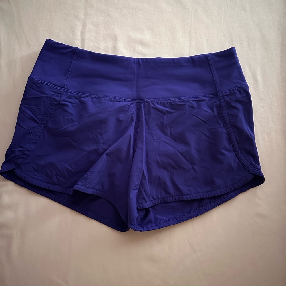 Lululemon Run Times II Shorts *4” Low-Rise, Lazurite purple color size 4 - Picture 3 of 8